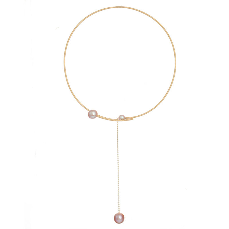 S2467N1 Pearl Sweater Chain Long Necklace Choker fine handmade gifts