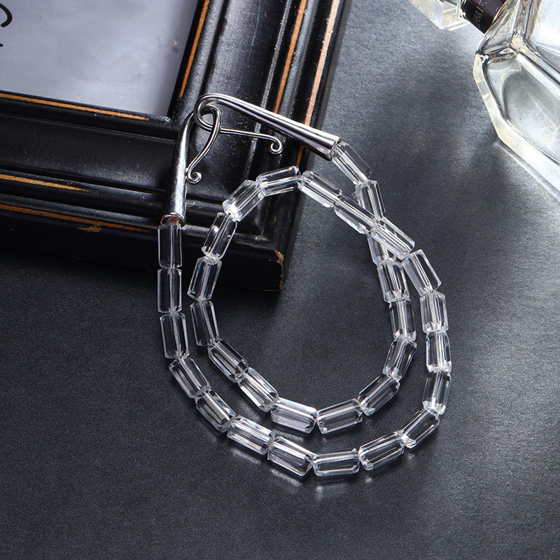 S2873N1 Pure White Crystal Sweater Chain Long Necklace Choker fine handmade gifts