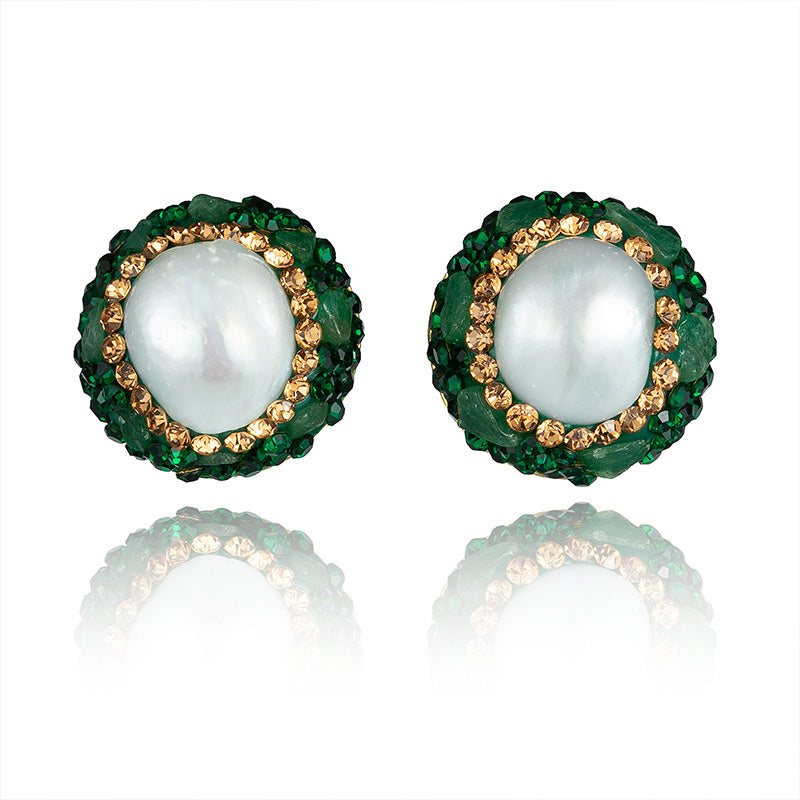 S4835E1 Pearl Pure Quartzite Stud Ear Accessories Earrings fine handmade gifts