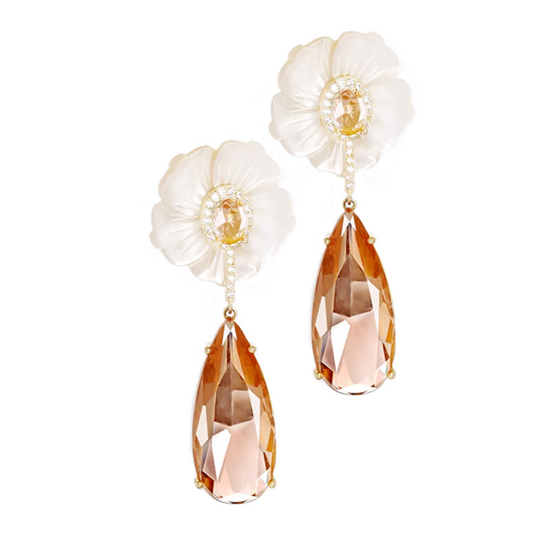 S4162E2 flower Earrings Stud Ear Accessories fine handmade gifts