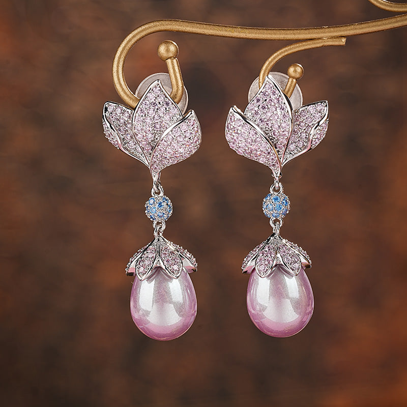 S5057E1 Iridescent Flower Shadow Earrings