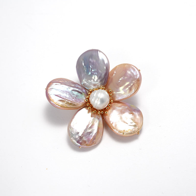 S2330B1 Pearl Flower Brooch Scarf Buckle fashion handmade gifts