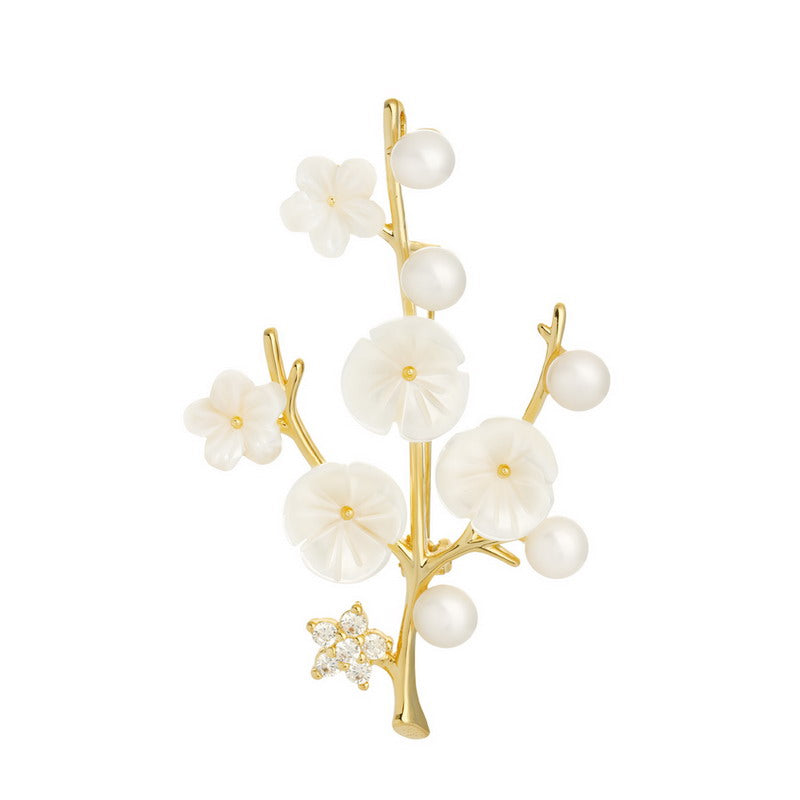 S2049B1 Pearl Flower Brooch Scarf Buckle fine handmade gifts