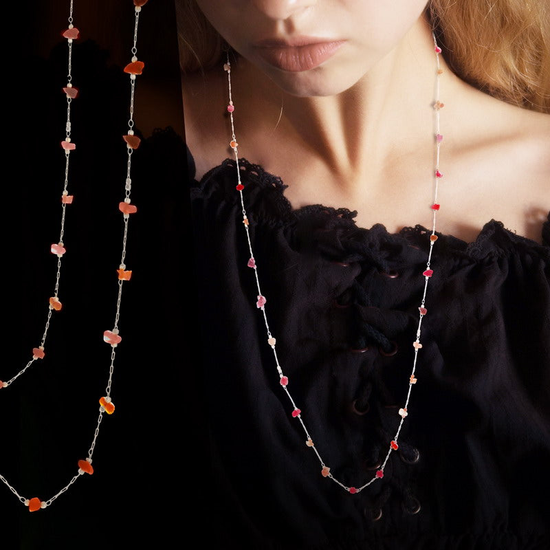 S1871G1 Pure Red Agate Glasses Chain fine handmade gifts