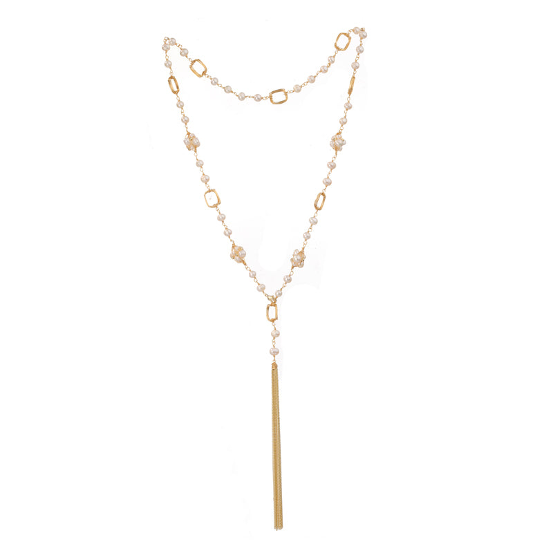 S2621N1 Pearl Sweater Chain Long Necklace Choker fine handmade gifts