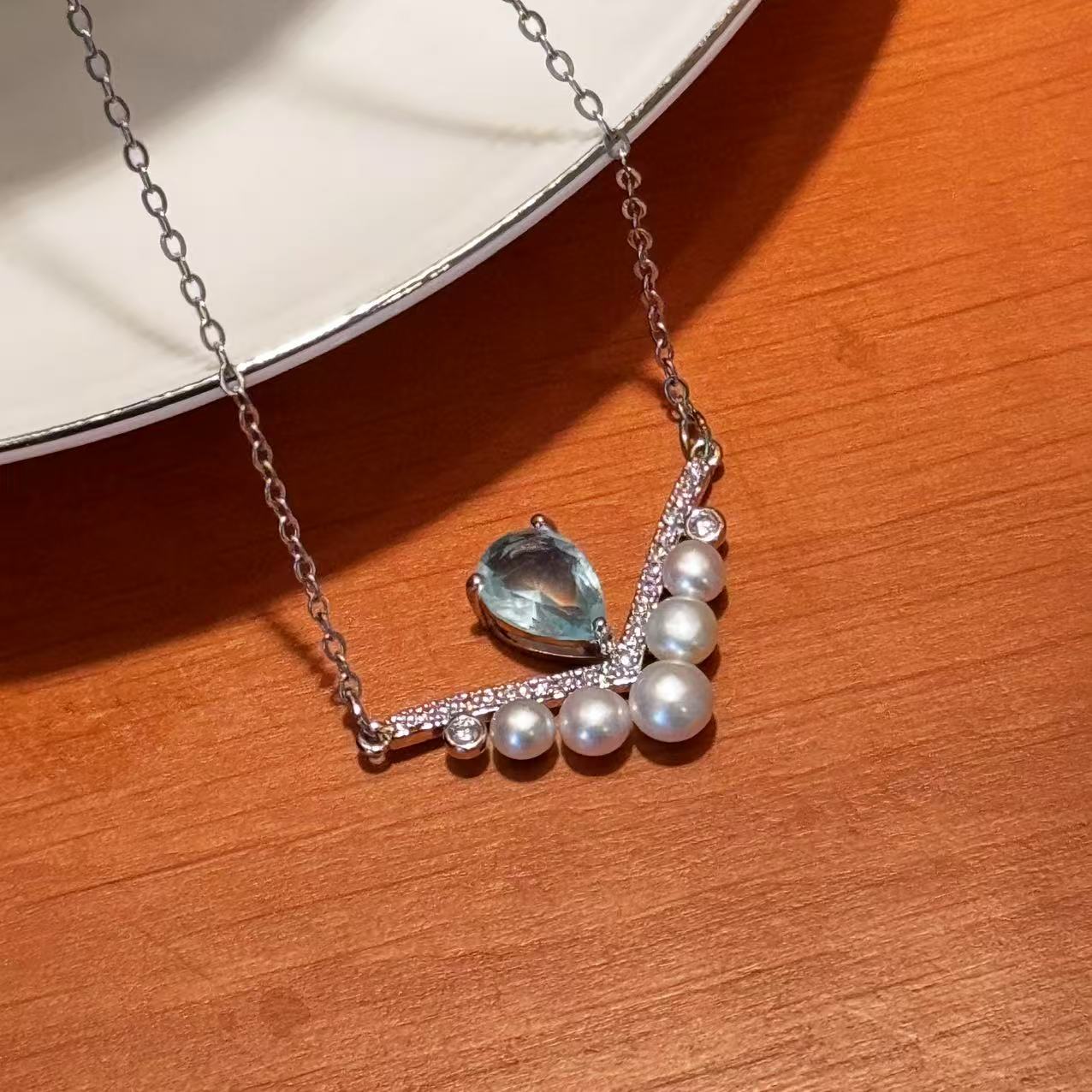 S2522N1 Pearls Sweater Chain Long Necklace Choker simple elegant fine handmade gifts