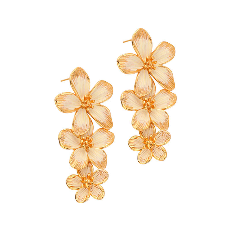 S5009E1 Star Language Flower Shadow Earrings