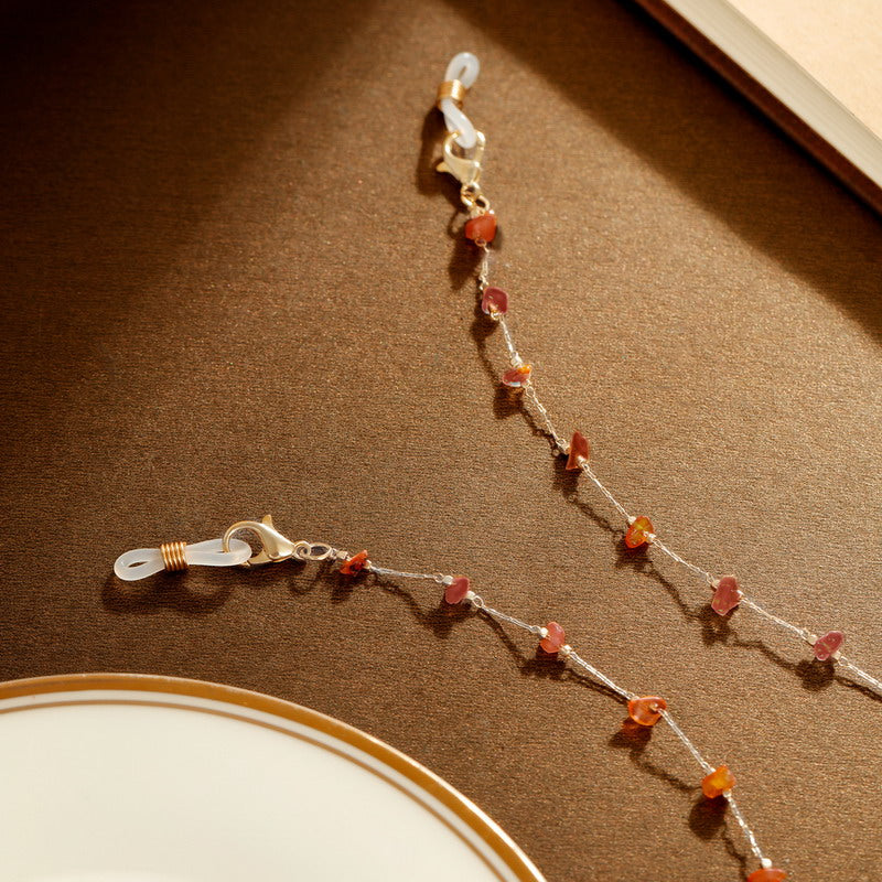 S1871G1 Pure Red Agate Glasses Chain fine handmade gifts