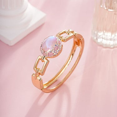 S2009W1 Pure Rose Quartz Bracelet Bangle Hand Chain fine handmade gifts