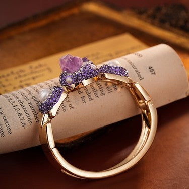 S2006W1 Amethyst Pearl Bangle Hand Chain fine handmade gifts