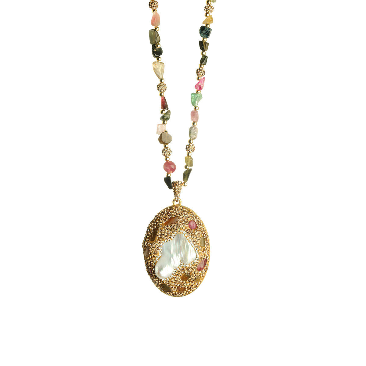 S2490N1 pearl Tourmaline Sweater Chain Long Necklace Choker fine handmade gifts