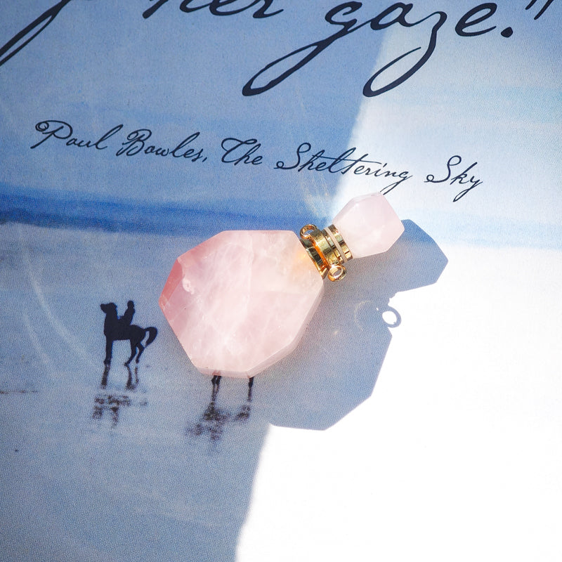 S2328N1 Pure Rose Quartz Long Necklace Sweater chain fine handmade gifts