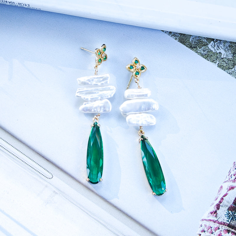 S4846E1 Pearl Long Earrings Stud Ear Accessories fine handmade gifts