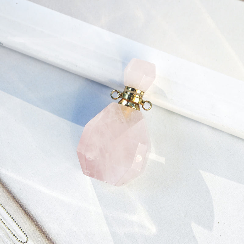 S2328N1 Pure Rose Quartz Long Necklace Sweater chain fine handmade gifts