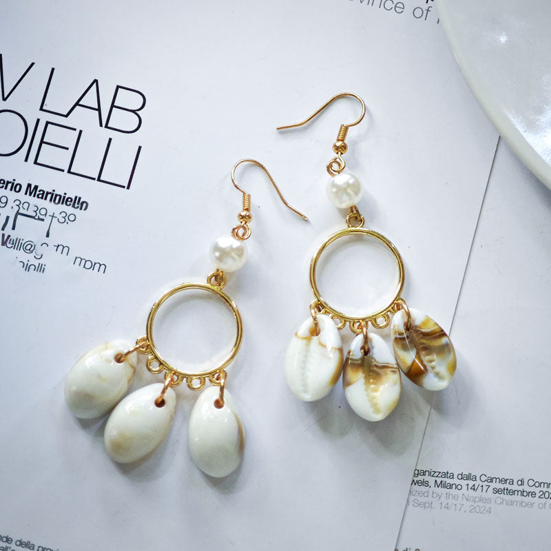 S4853E1 Shell Long Earings Stud Ear Accessories fine handmade gifts