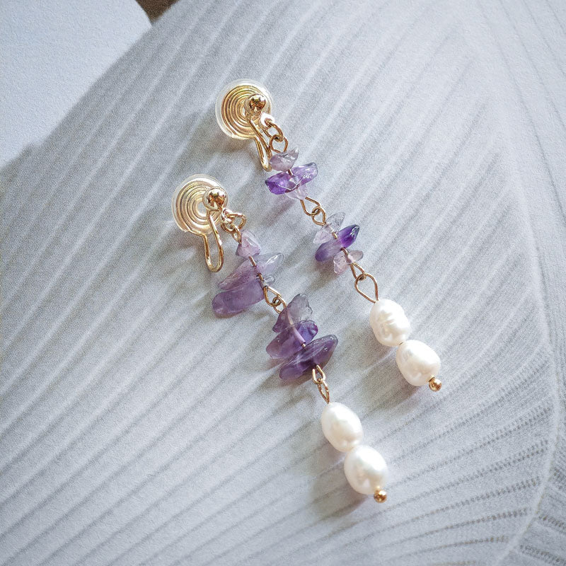 S4734E1 Pearl Long Earrings Stud Ear Accessories fine handmade gifts