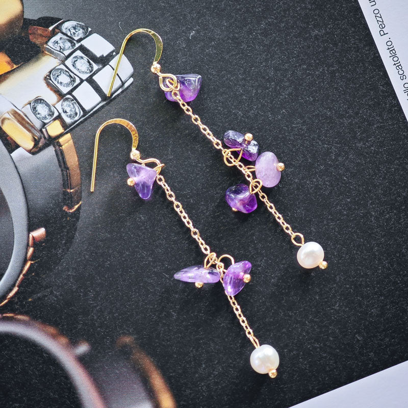 S4733E1 Pearl Long Earrings Stud Ear Accessories fine handmade gifts