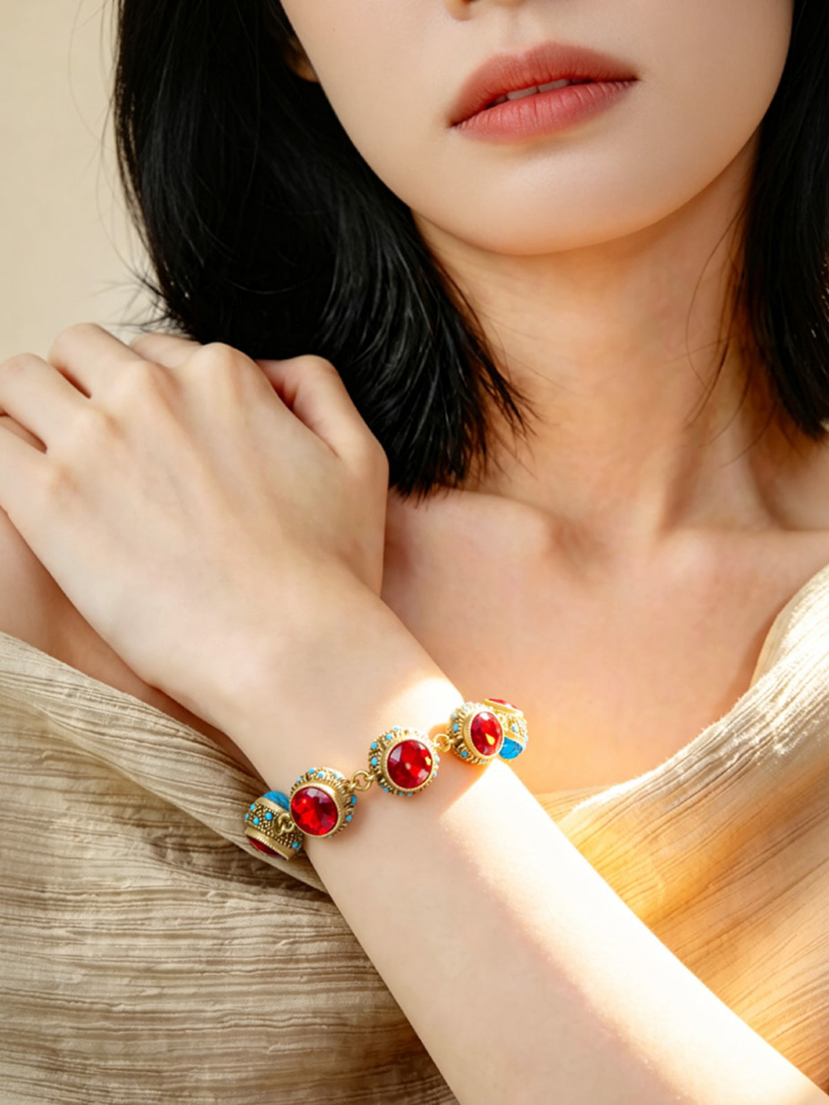 S2404C1 Ruby Turquoise bracelet