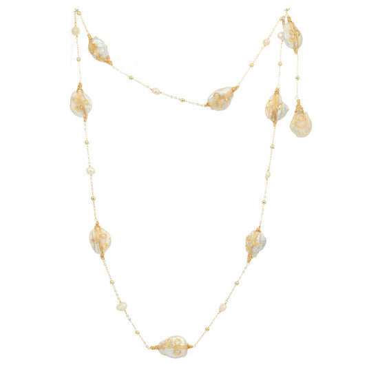 S2473N1 Pearls Sweater Chain Long Necklace Choker simple elegant fine handmade gifts