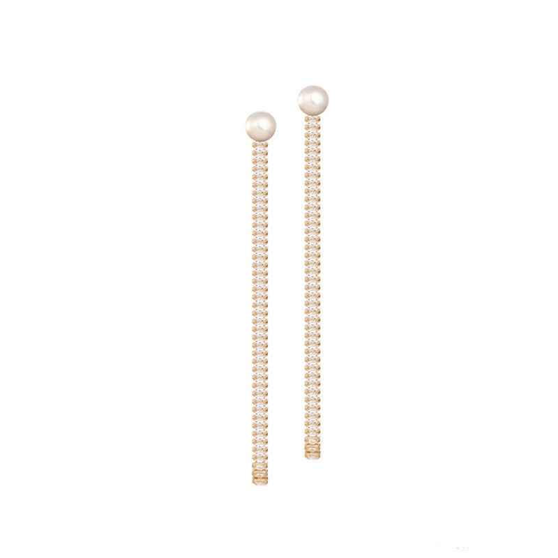 S4683E1 Pearls Earrings Stud Ear Accessories with tassels simple elegant fine handmade gifts