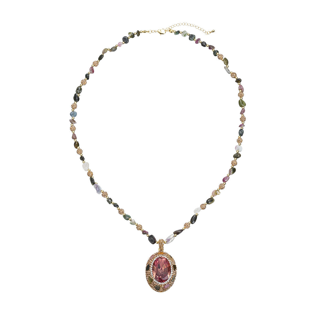 S2686N1 Tourmaline Sweater Chain Long Necklace Choker fine handmade gifts