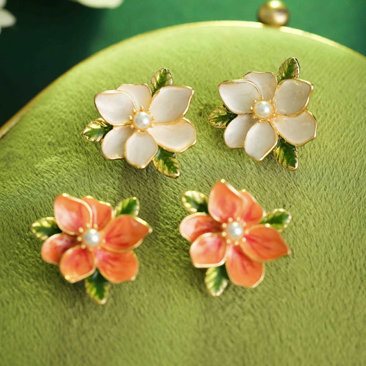 S4396E2 flower Earrings Stud Ear Accessories fine handmade gifts