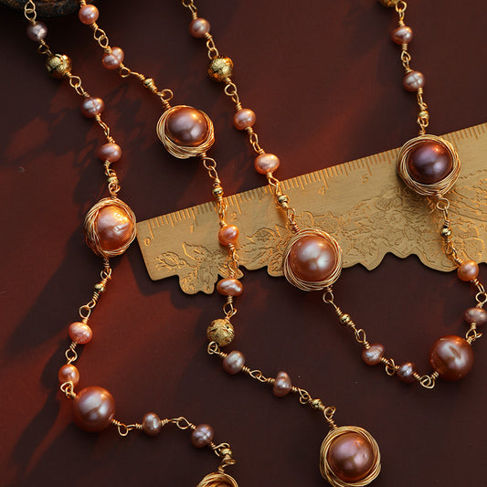 S2776N1 Pearl Sweater Chain Long Necklace fashion handmade gifts