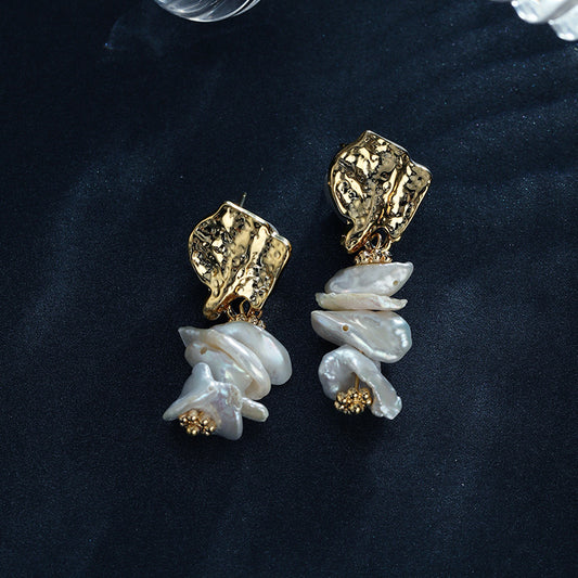 S4876E1 Pearl irregular  Earring Stud Ear Accessories fine handmade gifts