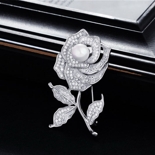 S2152B1 Flower Brooch Scarf Buckle fine handmade gifts