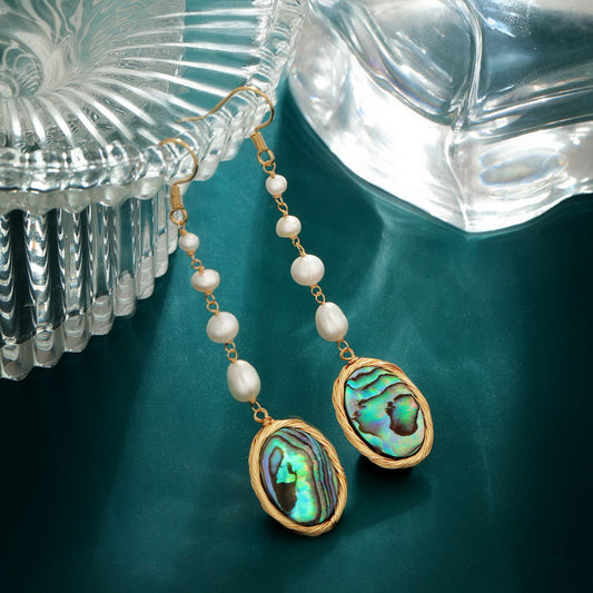 S4276E2 pearl Long  earrings Stud Ear Accessories fine handmade gifts