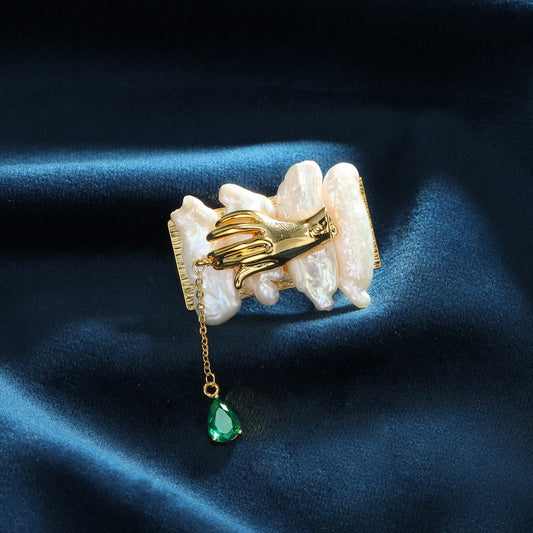 S2286B1 pearl Brooch Scarf Buckle fine handmade gifts