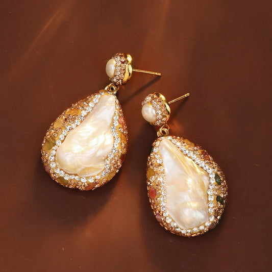 S4750E1 Pearl Tourmaline Earring Stud Ear Accessories fine handmade gifts