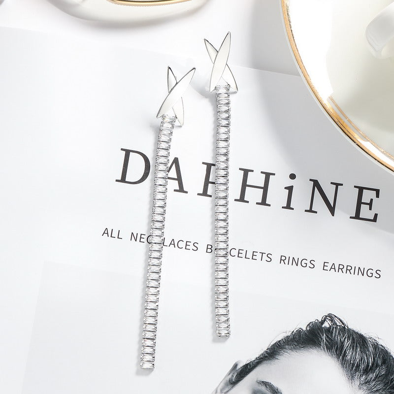 S4884E1 long geometric Earring Stud Ear Accessories fine handmade gifts