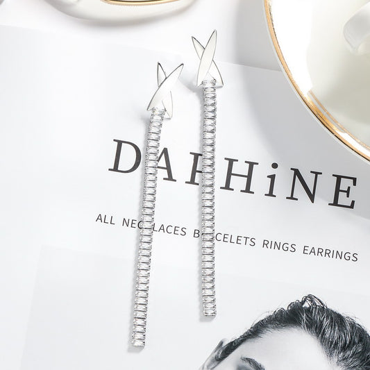 S4884E1 long geometric Earring Stud Ear Accessories fine handmade gifts