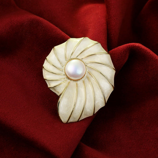 S2233B1 Pearl Scarf Buckle Brooch fine handmade gifts