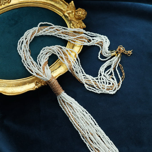 S2664N1 Long Necklace Sweater chain with tassels fine handmade gifts