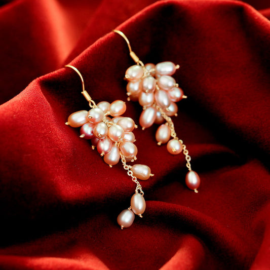 S4519E1 Pearl flower Earrings Stud Ear Accessories fine handmade gifts