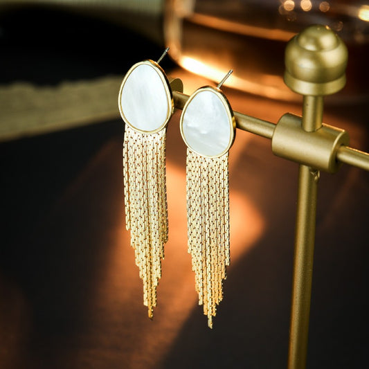 S4887E1 Long  Earrings Stud Ear Accessories  with tassels fine handmade gifts