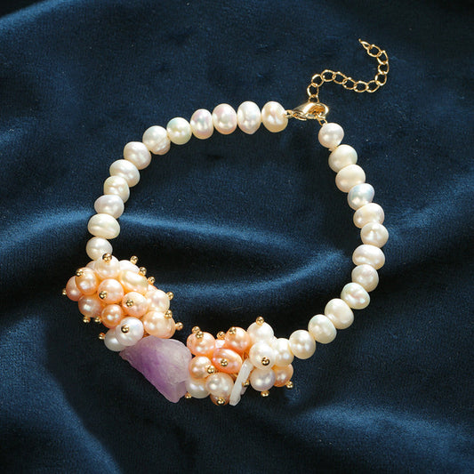 S2231C1 Bangle Hand Chain Bracelet Pink River of Star