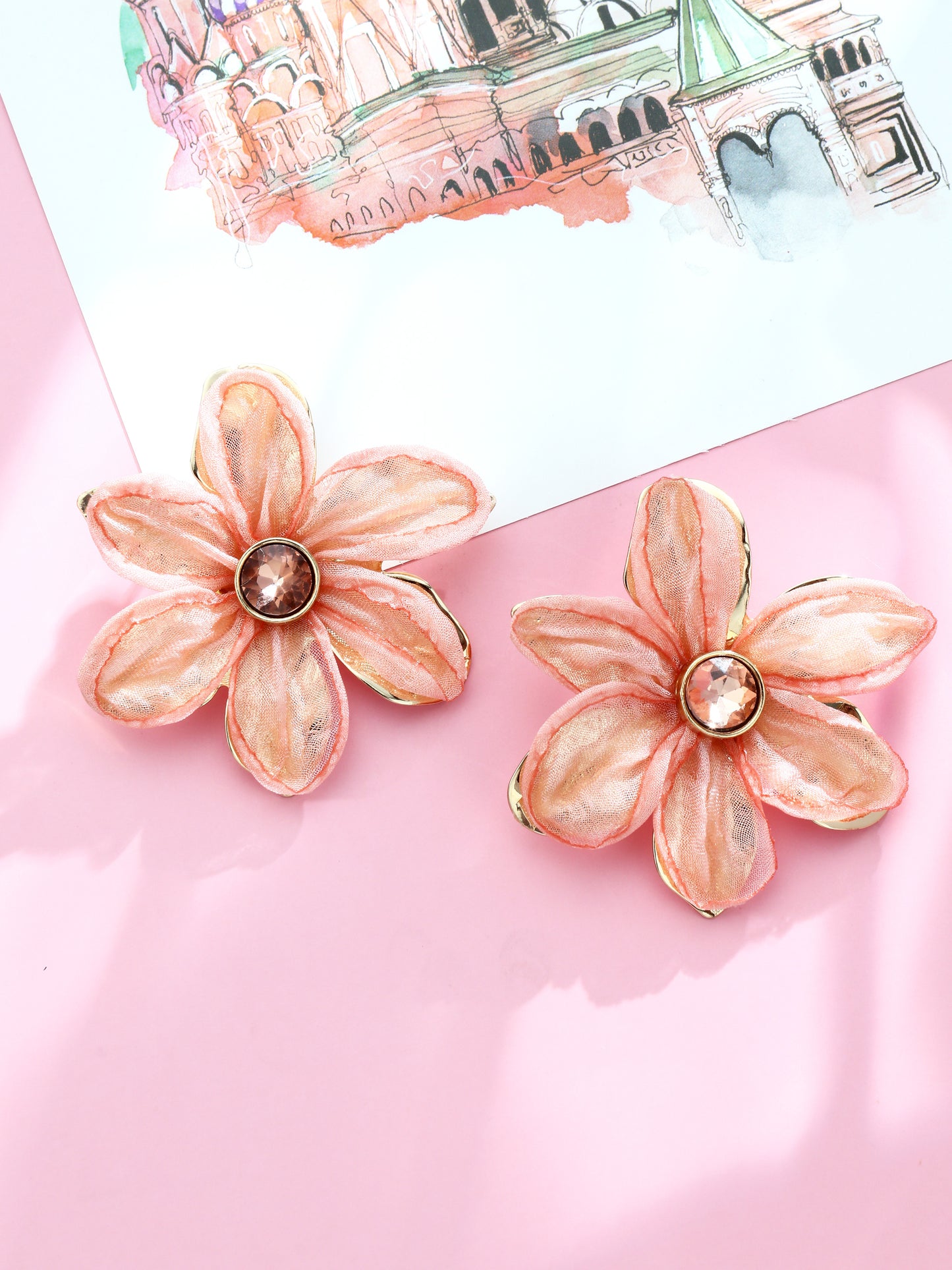 S5183E2 Sakura Halo earrings