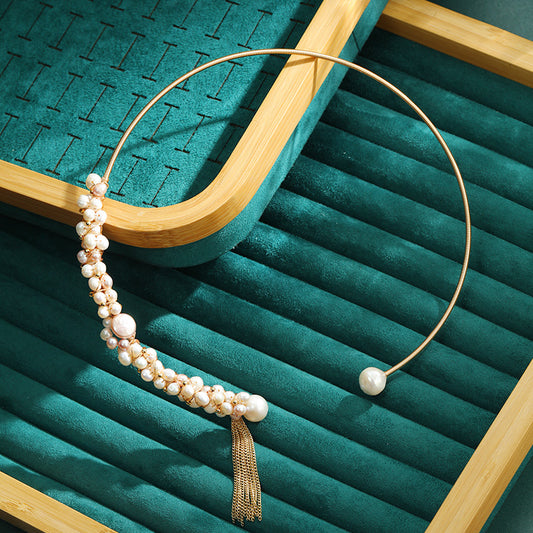 S2461N1 Pearl Sweater Chain Long Necklace Choker fashion handmade gifts