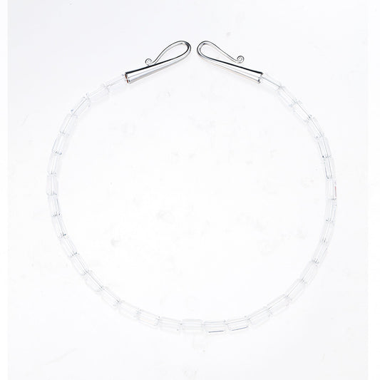 S2873N1 Pure White Crystal Sweater Chain Long Necklace Choker fine handmade gifts