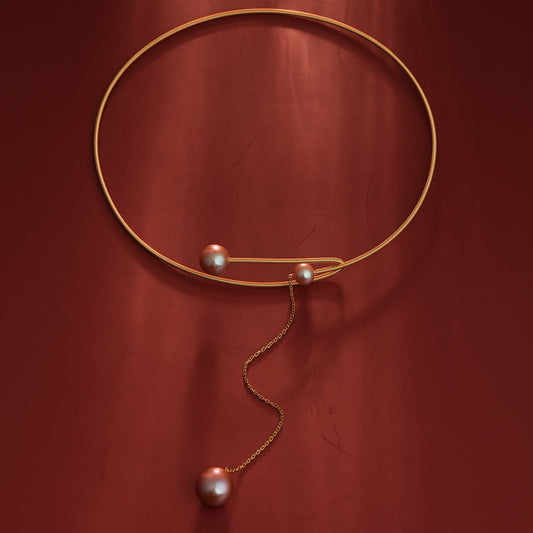 S2467N1 Pearl Sweater Chain Long Necklace Choker fine handmade gifts