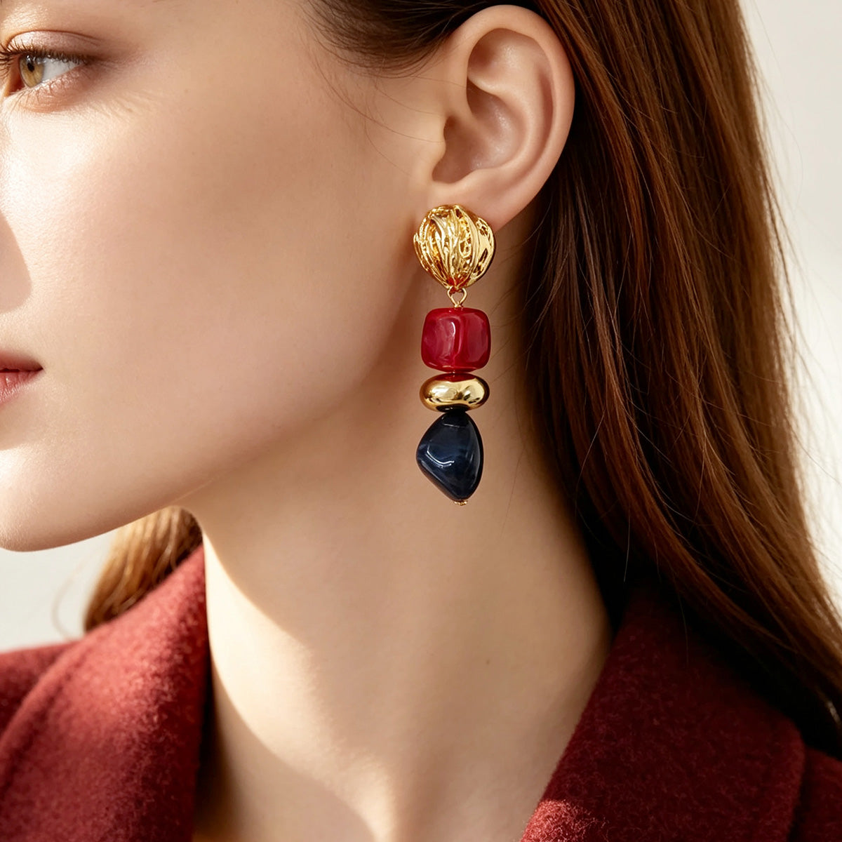 S5180E1 Vintage Facet earrings