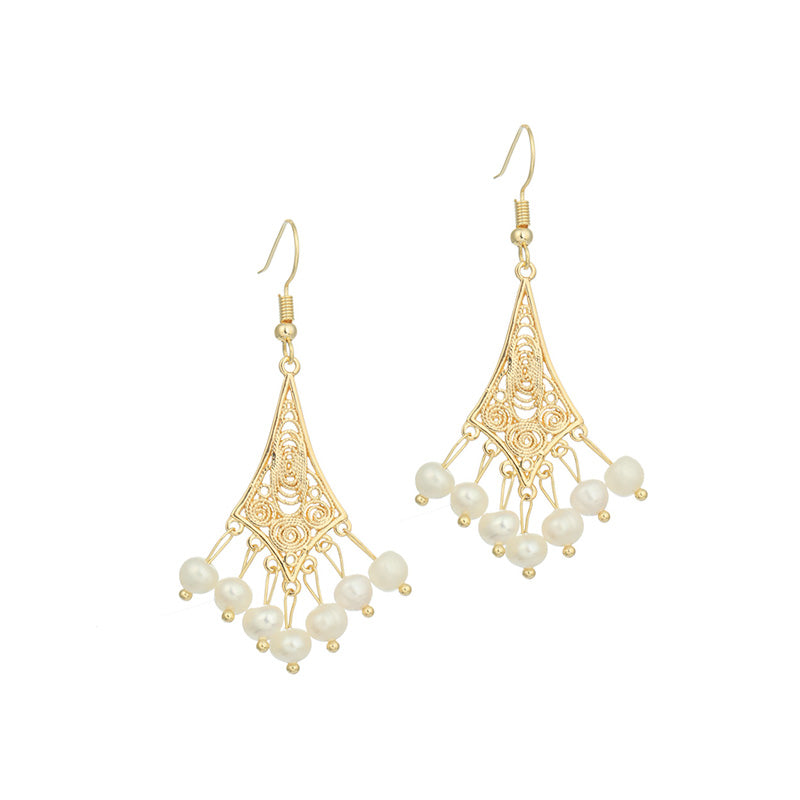 S4700E1 Pearl Earrings Stud Ear Accessories with tassels fine handmade gifts