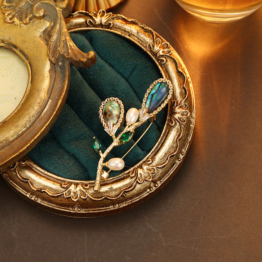 S2339B1  Pearl  Brooch Scarf Buckle fine handmade gifts