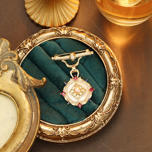 S2342B1 Pearl Brooch Scarf Buckle fine handmade gifts