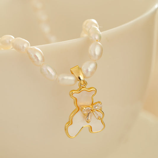 S2414N1 Pearl Sweater Chain Long Necklace Choker fine handmade gifts