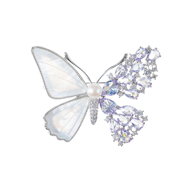 S2378B1 Pearl Brooch butterfly Scarf Buckle fine handmade gifts