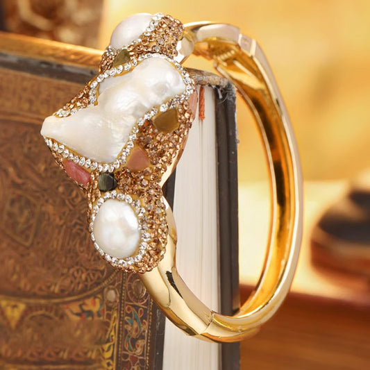 S2206C1 Pearl Titanium Bracelet Bangle Hand Chain fine handmade gifts
